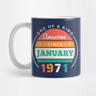 Retro Awesome Since January 1971 Birthday Vintage Bday 1971 Mug